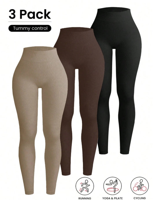 3 Pack High Waisted Tummy Control Yoga Pants