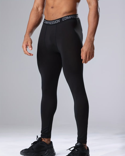 Quick-Dry Men’s Compression Leggings – High-Elasticity Breathable Performance Tights for Running & Training 💪
