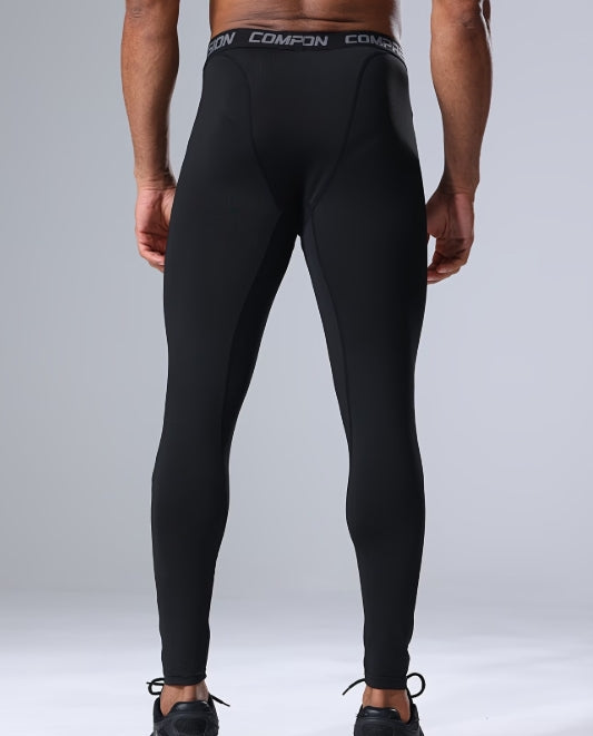 Quick-Dry Men’s Compression Leggings – High-Elasticity Breathable Performance Tights for Running & Training 💪