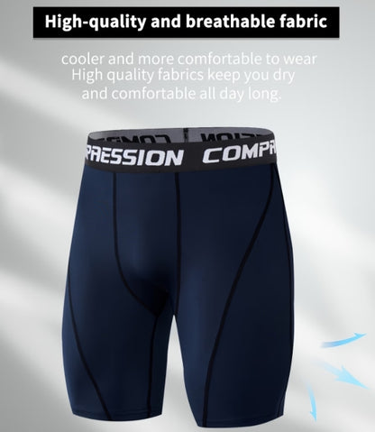 High-Elasticity Quick-Dry Men’s Compression Shorts – Breathable Performance Tights for Running & Training 💪