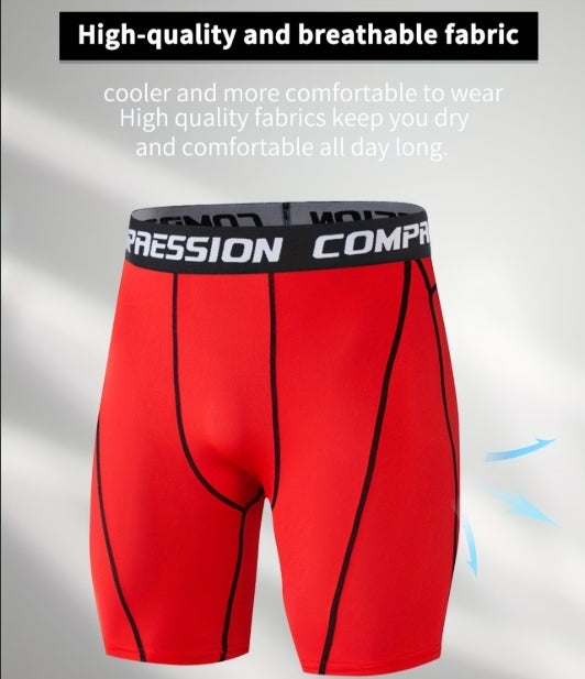 High-Elasticity Quick-Dry Men’s Compression Shorts – Breathable Performance Tights for Running & Training 💪