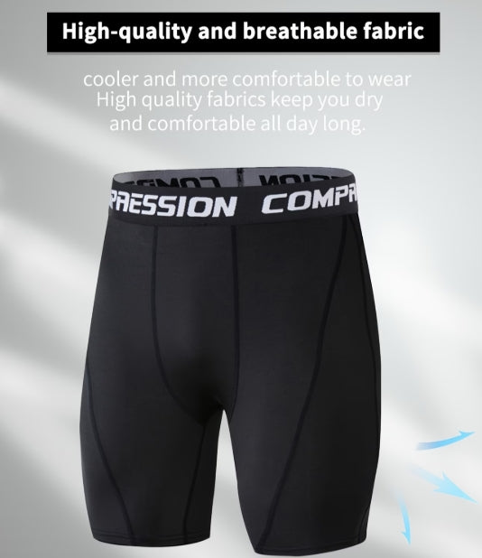 High-Elasticity Quick-Dry Men’s Compression Shorts – Breathable Performance Tights for Running & Training 💪