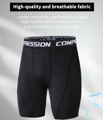 High-Elasticity Quick-Dry Men’s Compression Shorts – Breathable Performance Tights for Running & Training 💪