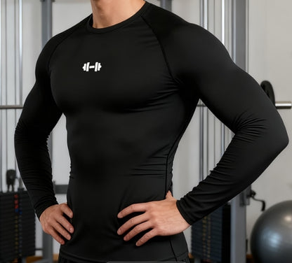Men’s Long Sleeve Compression T-Shirt – High-Elasticity Athletic Fit for Training & Outdoor Sports 💪