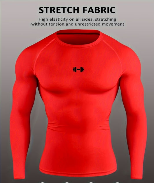 Men’s Long Sleeve Compression T-Shirt – High-Elasticity Athletic Fit for Training & Outdoor Sports 💪