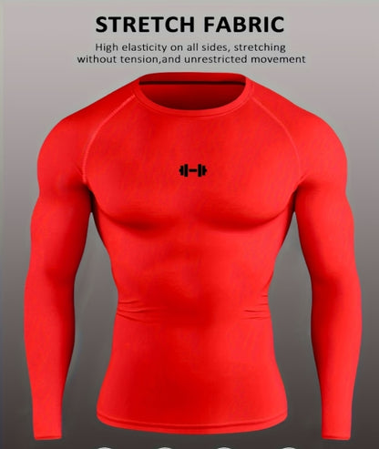 Men’s Long Sleeve Compression T-Shirt – High-Elasticity Athletic Fit for Training & Outdoor Sports 💪