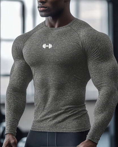 Men’s Long Sleeve Compression T-Shirt – High-Elasticity Athletic Fit for Training & Outdoor Sports 💪