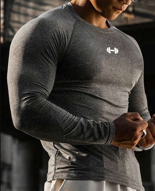 Men’s Long Sleeve Compression T-Shirt – High-Elasticity Athletic Fit for Training & Outdoor Sports 💪