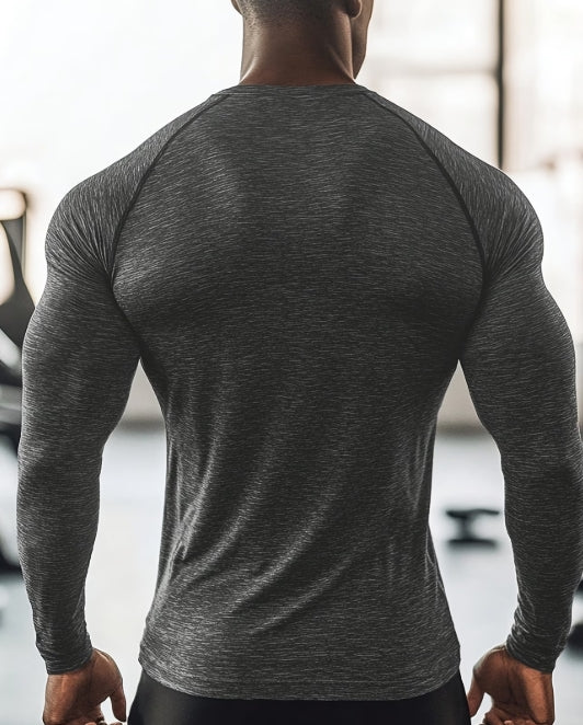 Men’s Long Sleeve Compression T-Shirt – High-Elasticity Athletic Fit for Training & Outdoor Sports 💪